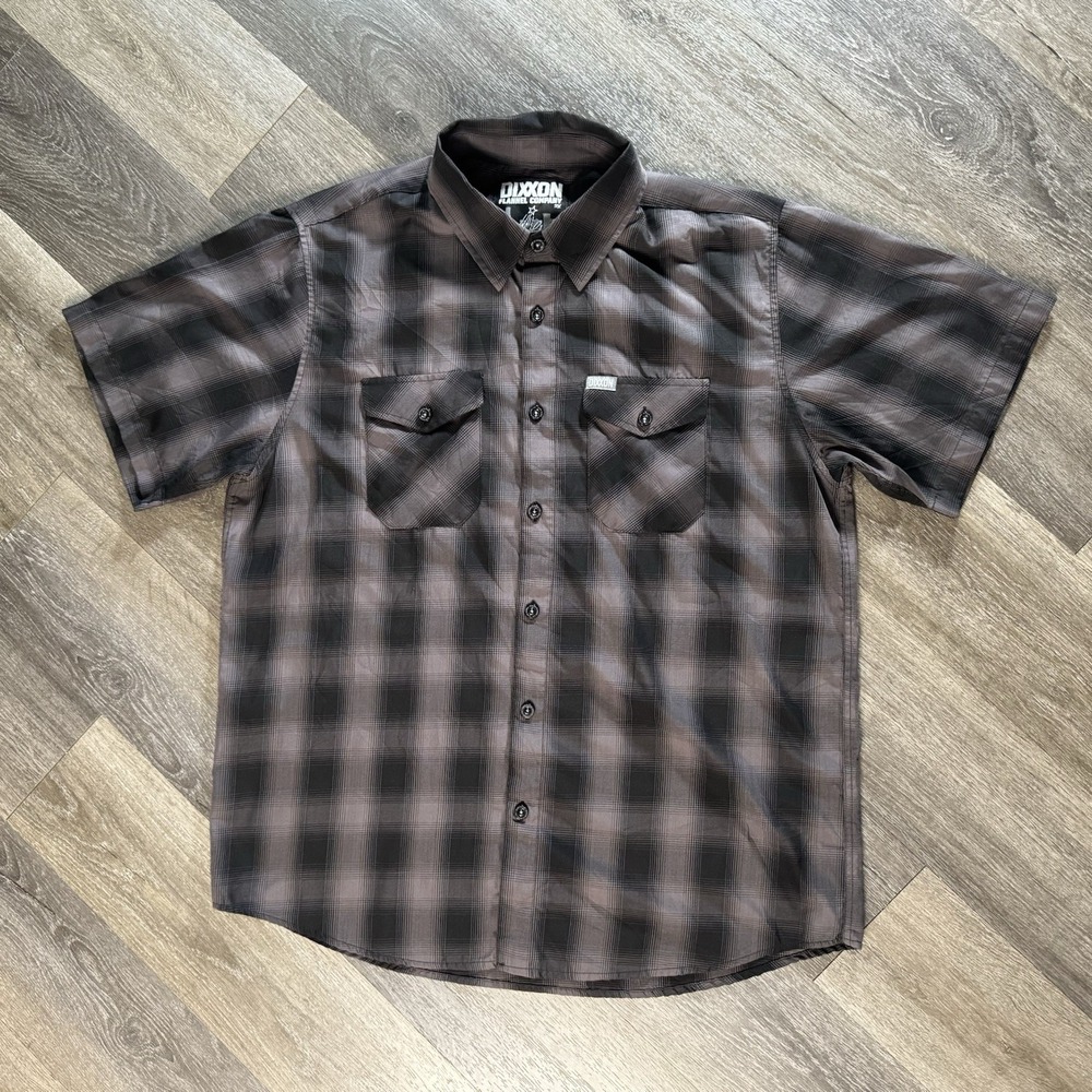 Dixxon "South Gate" men's short-sleeve button-down flannel print XL